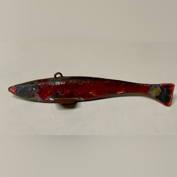 Early 20th Century 1900s Hand Crafted Wooden Metal 5” Decoy Fishing Lure - Picture 4 of 15